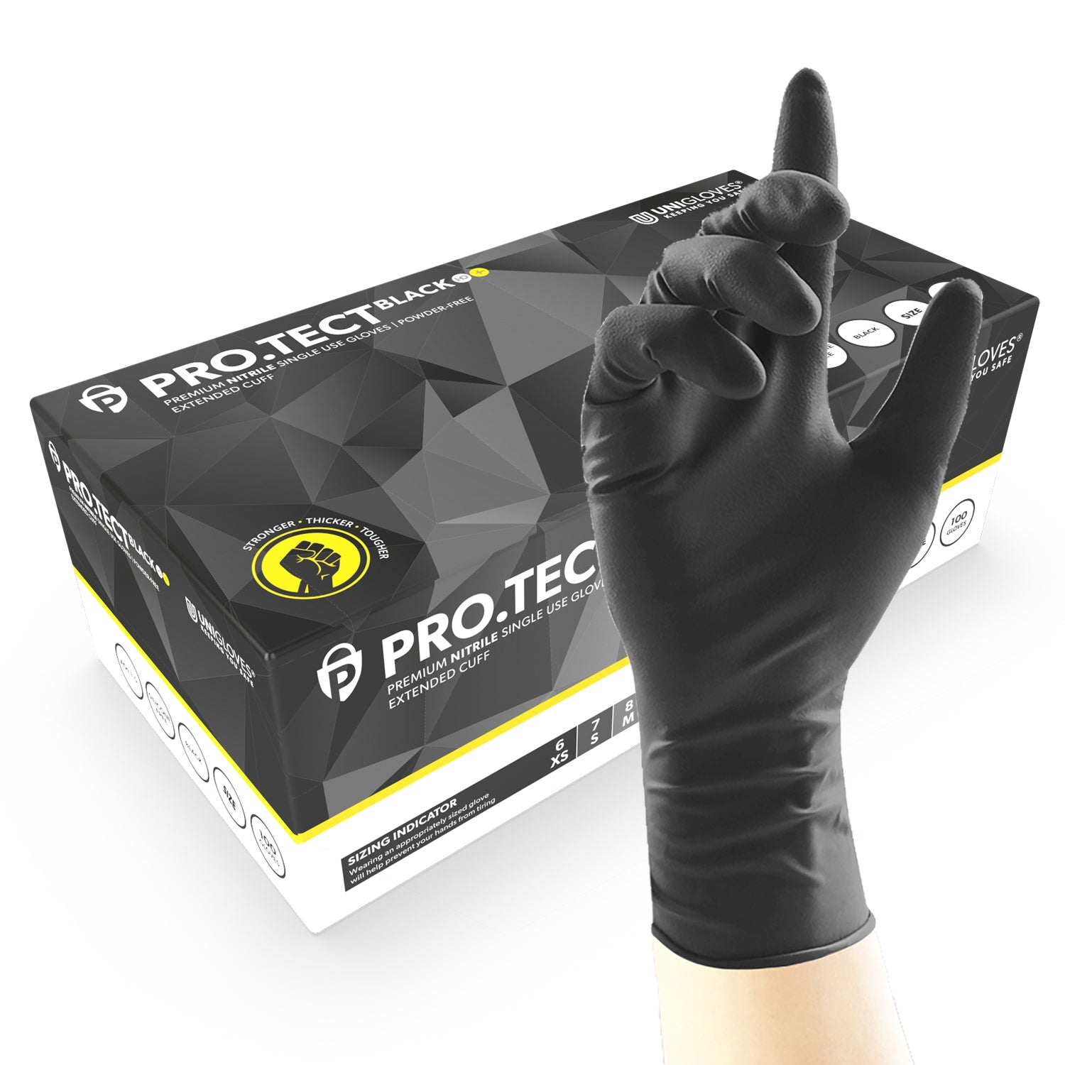 ASAP X-TRA THICK LONG CUFF Black Nitrile Gloves (Powder Free - Foto 14