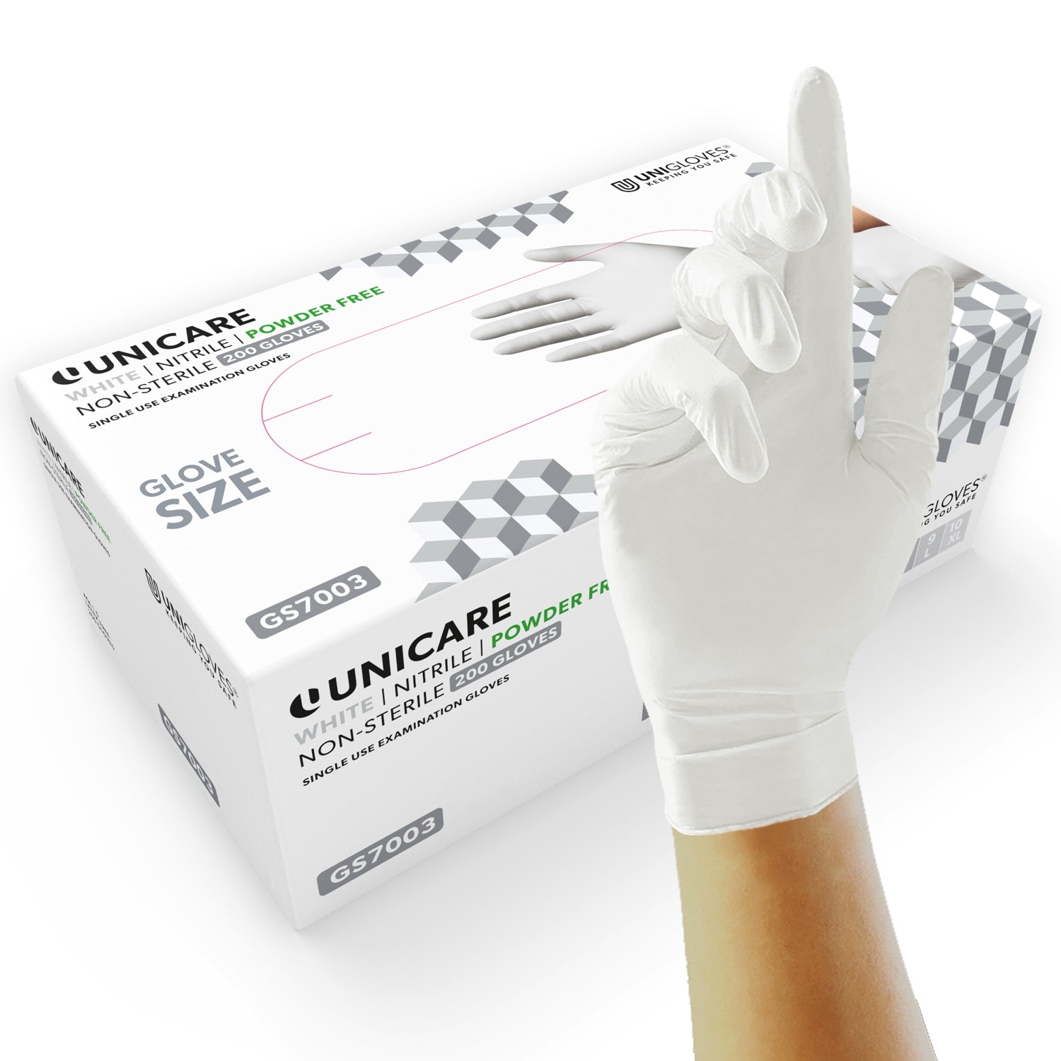Unicare White Nitrile (200s)