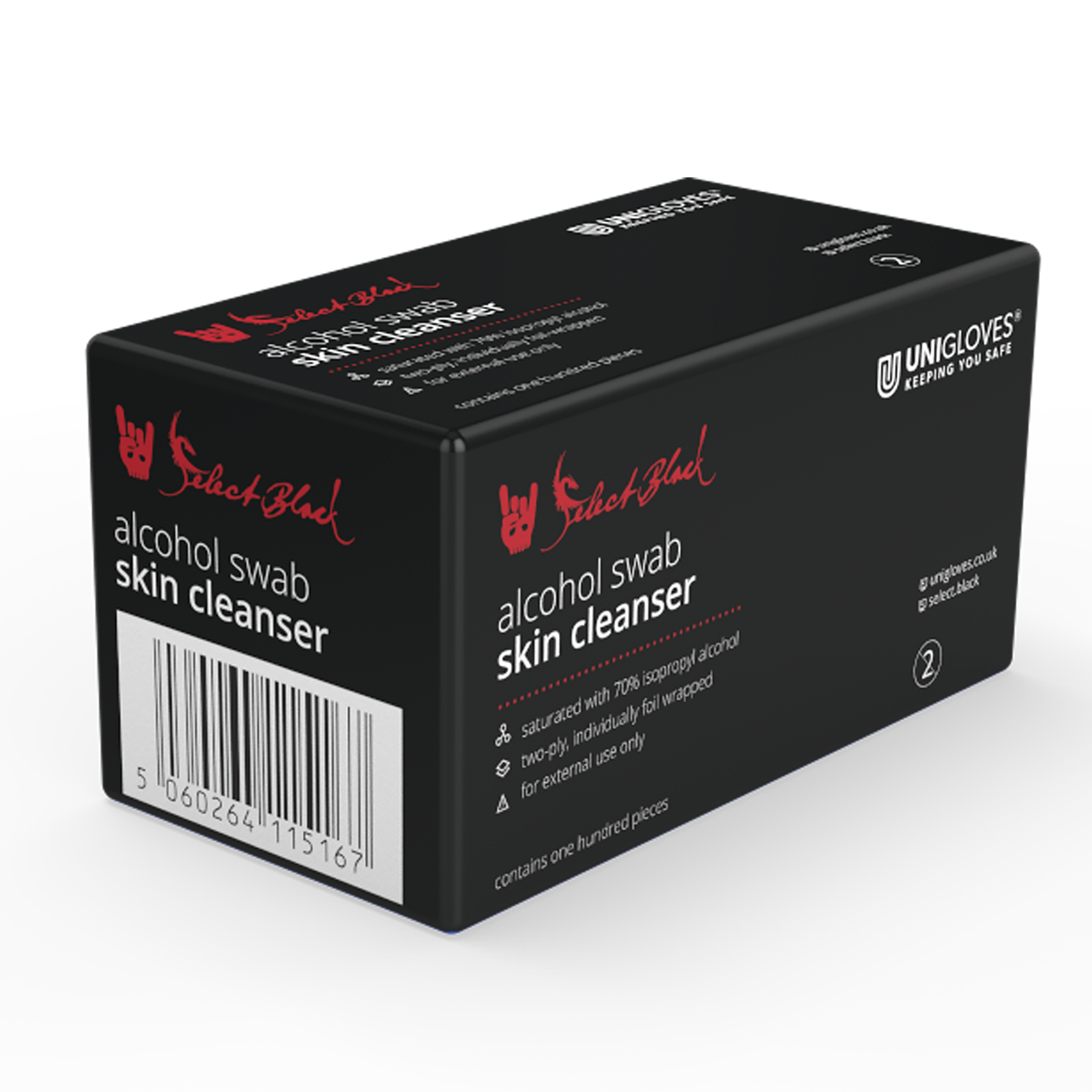Select Black Alcohol Swabs