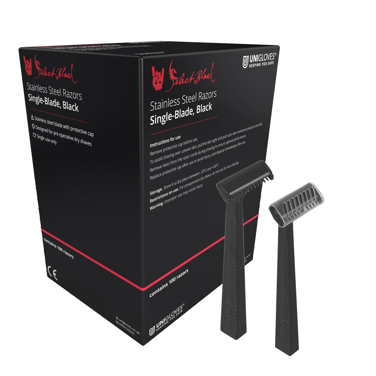 Disposable Single Blade Black Razor - 10x100 – Unigloves (UK) Limited